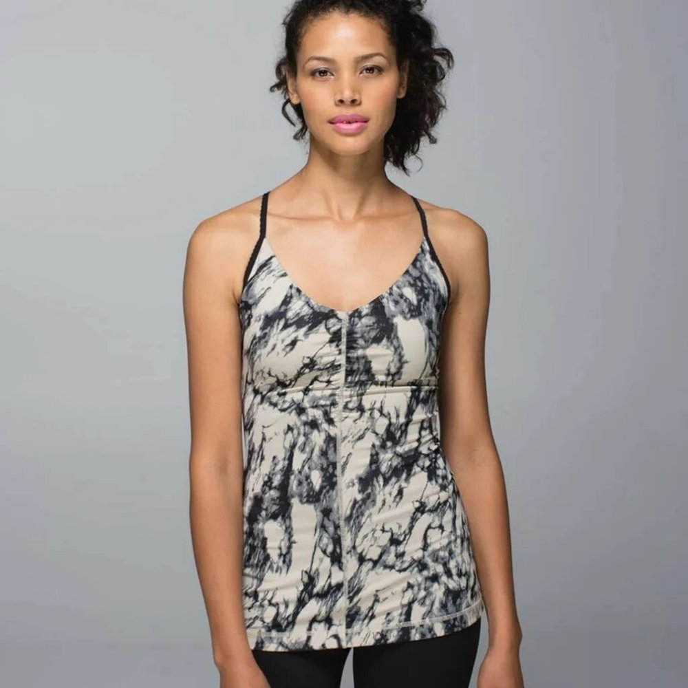 Lululemon Open Your Heart Tank Top marble Granite size 4